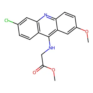 Glycine, N-(6-chloro-2-methoxy-9-acridinyl)-, methyl ester structure