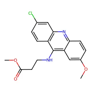 beta-Alanine, N-(6-chloro-2-methoxy-9-acridinyl)-, methyl ester structure