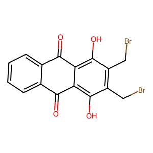 2,3-Bis(bromomethyl)-1,4-dihydroxyanthracene-9,10-dione structure