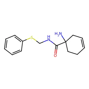 1-Amino-N-[(phenylsulfanyl)methyl]cyclohex-3-ene-1-carboxamide structure