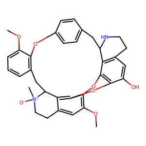 Oxyacanthan-6-ol, 7,8'-epoxy-6',12'-dimethoxy-2'-methyl-, 2'-oxide structure