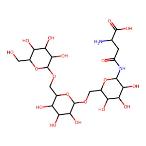 Glucosyl-glucosyl-glucosyl-asparagine structure
