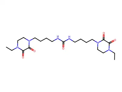 1,3-Bis(4-(4-ethyl-2,3-dioxo-1-piperazinyl)butyl)urea structure