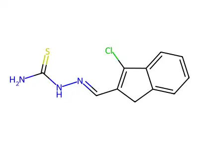 2-[(3-Chloro-1H-inden-2-yl)methylidene]hydrazine-1-carboximidothioic acid structure
