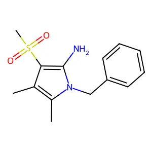 1-Benzyl-4,5-dimethyl-3-(methylsulfonyl)-1H-pyrrol-2-amine structure