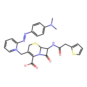 Pyridine-2-azo-4-dimethylaniline cephalosporin structure