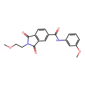 2-(2-methoxyethyl)-N-(3-methoxyphenyl)-1,3-dioxoisoindole-5-carboxamide structure