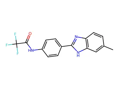 2,2,2-trifluoro-N-[4-(6-methyl-1H-benzimidazol-2-yl)phenyl]acetamide structure