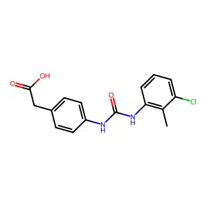 (4-{[(3-Chloro-2-methylphenyl)carbamoyl]amino}phenyl)acetic acid structure