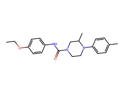 N-(4-ethoxyphenyl)-3-methyl-4-(4-methylphenyl)piperazine-1-carboxamide structure