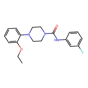 4-(2-ethoxyphenyl)-N-(3-fluorophenyl)piperazine-1-carboxamide structure