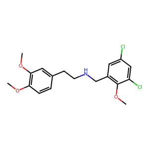 N-[(3,5-dichloro-2-methoxyphenyl)methyl]-2-(3,4-dimethoxyphenyl)ethanamine structure