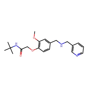N-tert-butyl-2-[2-methoxy-4-[(pyridin-3-ylmethylamino)methyl]phenoxy]acetamide structure