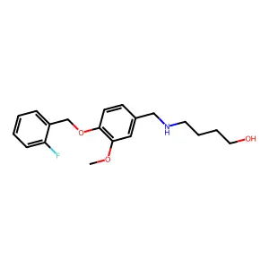 4-({4-[(2-Fluorobenzyl)oxy]-3-methoxybenzyl}amino)-1-butanol structure