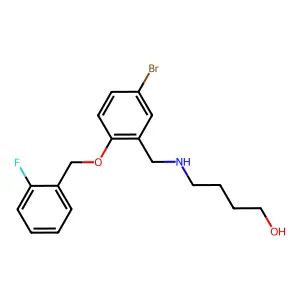 4-((5-Bromo-2-((2-fluorobenzyl)oxy)benzyl)amino)butan-1-ol structure