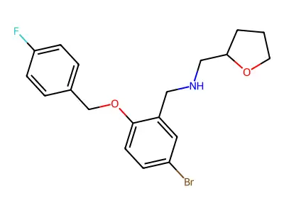 N-{5-bromo-2-[(4-fluorobenzyl)oxy]benzyl}-N-(tetrahydro-2-furanylmethyl)amine structure