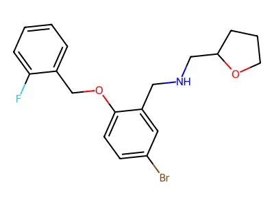 N-{5-bromo-2-[(2-fluorobenzyl)oxy]benzyl}-N-(tetrahydro-2-furanylmethyl)amine structure