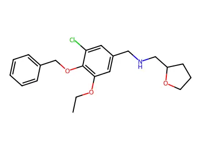 N-[(3-chloro-5-ethoxy-4-phenylmethoxyphenyl)methyl]-1-(oxolan-2-yl)methanamine structure