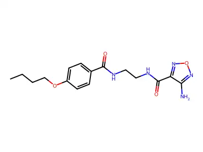 4-amino-N-[2-[(4-butoxybenzoyl)amino]ethyl]-1,2,5-oxadiazole-3-carboxamide structure