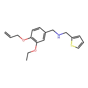 N-[4-(allyloxy)-3-ethoxybenzyl]-N-(2-thienylmethyl)amine structure