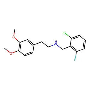 N-(2-chloro-6-fluorobenzyl)-2-(3,4-dimethoxyphenyl)ethanamine structure