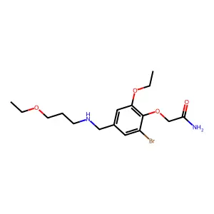 2-(2-Bromo-6-ethoxy-4-{[(3-ethoxypropyl)amino]methyl}phenoxy)acetamide structure