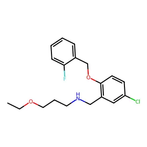 N-{5-chloro-2-[(2-fluorobenzyl)oxy]benzyl}-N-(3-ethoxypropyl)amine structure