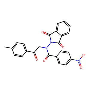 N-(1,3-dioxoisoindol-2-yl)-N-[2-(4-methylphenyl)-2-oxoethyl]-4-nitrobenzamide structure