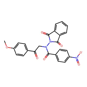 N-(1,3-dioxoisoindol-2-yl)-N-[2-(4-methoxyphenyl)-2-oxoethyl]-4-nitrobenzamide structure
