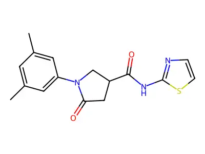 1-(3,5-dimethylphenyl)-5-oxo-N-(1,3-thiazol-2-yl)pyrrolidine-3-carboxamide structure