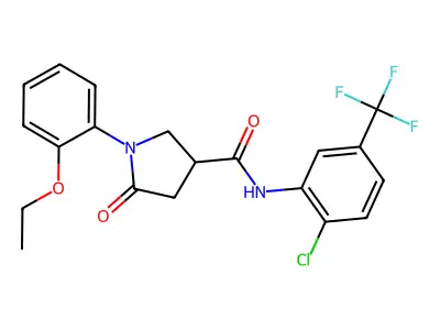 N-[2-chloro-5-(trifluoromethyl)phenyl]-1-(2-ethoxyphenyl)-5-oxopyrrolidine-3-carboxamide structure