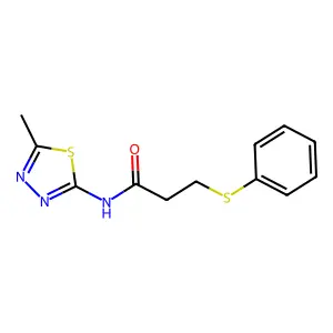 N-(5-methyl-1,3,4-thiadiazol-2-yl)-3-phenylsulfanylpropanamide structure