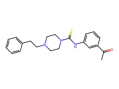 N-(3-acetylphenyl)-4-(2-phenylethyl)piperazine-1-carbothioamide structure