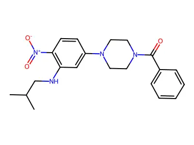 [4-[3-(2-Methylpropylamino)-4-nitrophenyl]piperazin-1-yl]-phenylmethanone structure