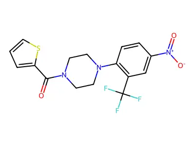 [4-[4-Nitro-2-(trifluoromethyl)phenyl]piperazin-1-yl]-thiophen-2-ylmethanone structure
