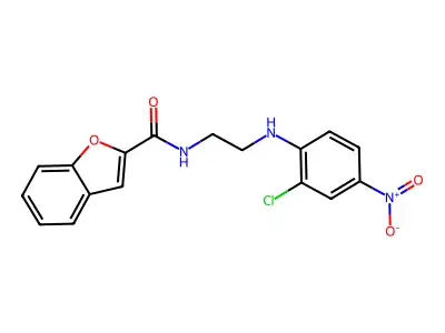 N-[2-(2-chloro-4-nitroanilino)ethyl]-1-benzofuran-2-carboxamide structure