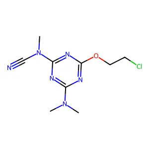 4-(2-Chloroethoxy)-6-(dimethylamino)-1,3,5-triazin-2-yl(methyl)cyanamide structure