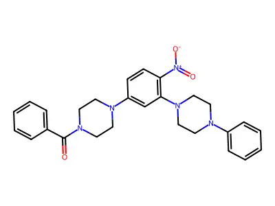[4-[4-Nitro-3-(4-phenylpiperazin-1-yl)phenyl]piperazin-1-yl]-phenylmethanone structure