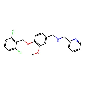 N-{4-[(2,6-dichlorobenzyl)oxy]-3-methoxybenzyl}-N-(2-pyridinylmethyl)amine structure