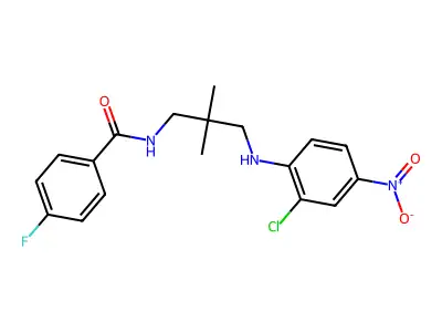 N-[3-(2-chloro-4-nitroanilino)-2,2-dimethylpropyl]-4-fluorobenzamide structure