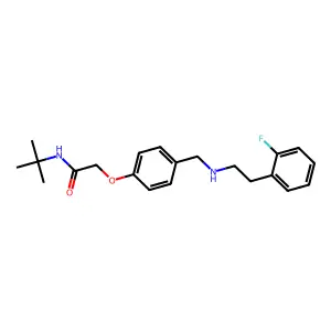 N-tert-butyl-2-[4-({[2-(2-fluorophenyl)ethyl]amino}methyl)phenoxy]acetamide structure