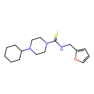 4-cyclohexyl-N-(furan-2-ylmethyl)piperazine-1-carbothioamide structure