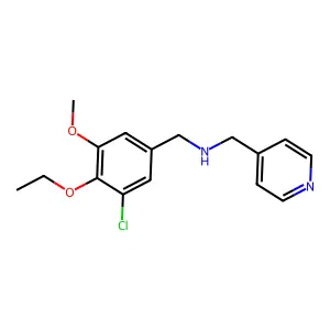 N-(3-chloro-4-ethoxy-5-methoxybenzyl)-N-(4-pyridinylmethyl)amine structure