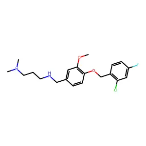 N'-{4-[(2-chloro-4-fluorobenzyl)oxy]-3-methoxybenzyl}-N,N-dimethylpropane-1,3-diamine structure
