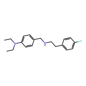 N,N-diethyl-4-[[2-(4-fluorophenyl)ethylamino]methyl]aniline structure