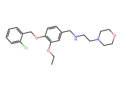N-{4-[(2-chlorobenzyl)oxy]-3-ethoxybenzyl}-2-(morpholin-4-yl)ethanamine structure