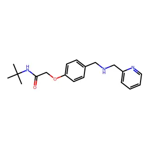 N-tert-butyl-2-(4-{[(pyridin-2-ylmethyl)amino]methyl}phenoxy)acetamide structure