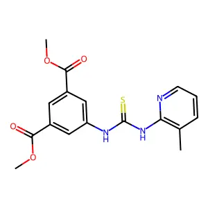 Dimethyl 5-{[(3-methylpyridin-2-yl)carbamothioyl]amino}benzene-1,3-dicarboxylate structure