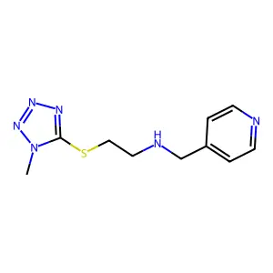2-(1-methyltetrazol-5-yl)sulfanyl-N-(pyridin-4-ylmethyl)ethanamine structure