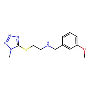 N-[(3-methoxyphenyl)methyl]-2-(1-methyltetrazol-5-yl)sulfanylethanamine structure